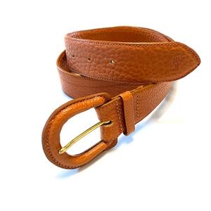 Polo Ralph Lauren Cognac Pebbled Leather Belt 34/85 Women’s M Classic